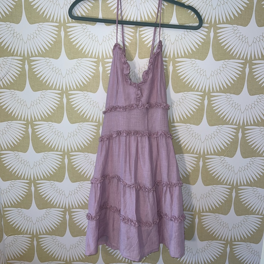 Light Purple Cross Back Adjustable Strap Dress